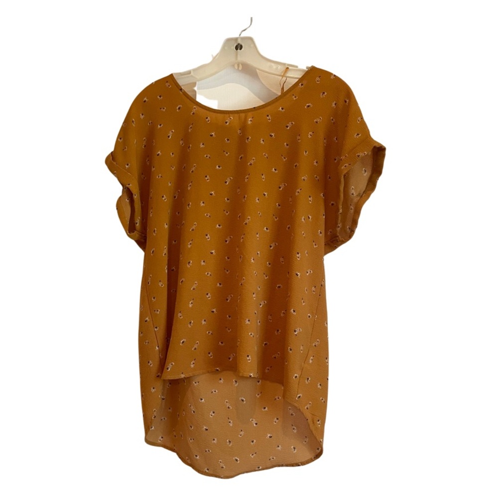 💖 Gold yellow floral blouse